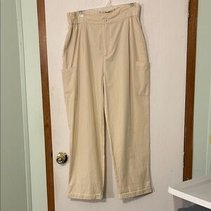 HYFVE Cream Colored Cuffed Paperbag Pants Size Large